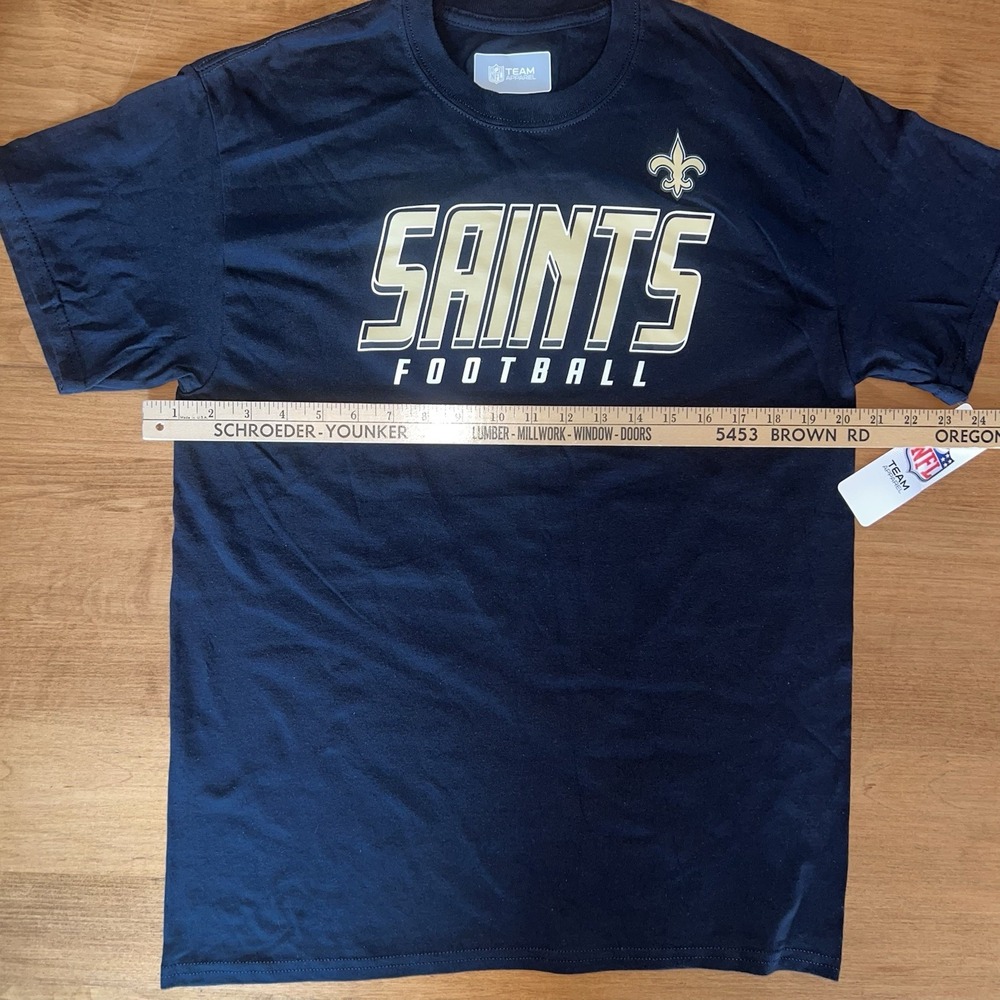 NEW New Orleans Saints T Shirt Men's Size Medium Black NFL - Picture 7 of 10
